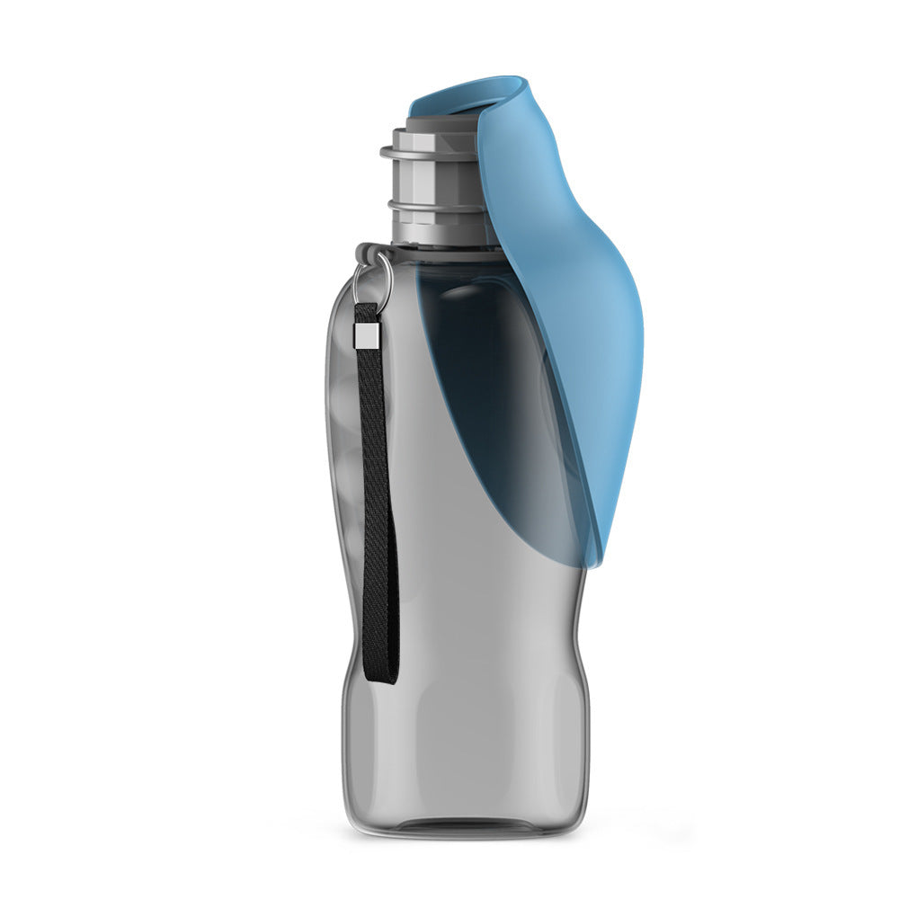 BPA-free plastic dog bottle with foldable lid