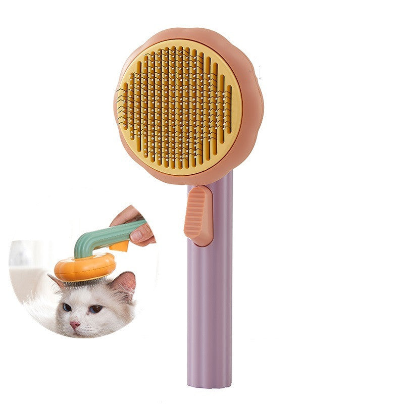 New Pet Cat Brush – Self-Cleaning Steel Wire Comb for Shedding & Massage