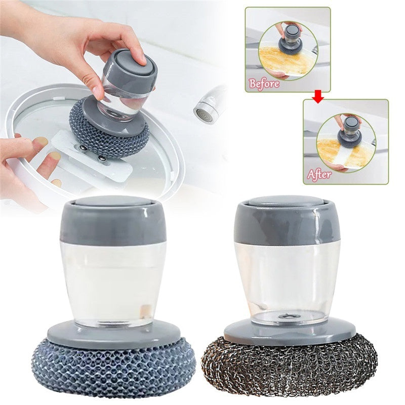 soap dispensing palm brush for kitchen cleaning