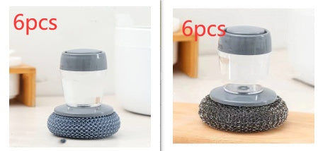 top view of kitchen palm brush on counter