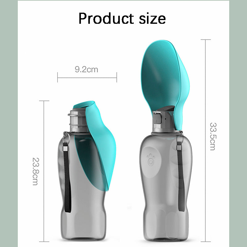 one-button leakproof dog bottle in pink