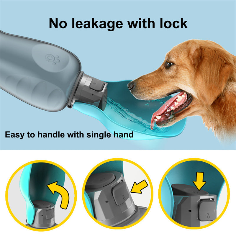 portable 800ml water bottle for large dogs