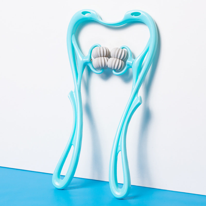 Neck massager tool with ergonomic curved handles