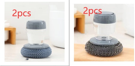 kitchen brush for pots and pans with soap button