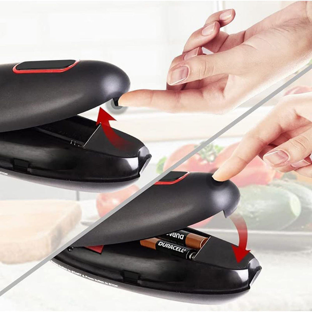 One-touch button close-up in red