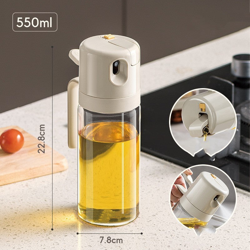 Pouring oil from spout