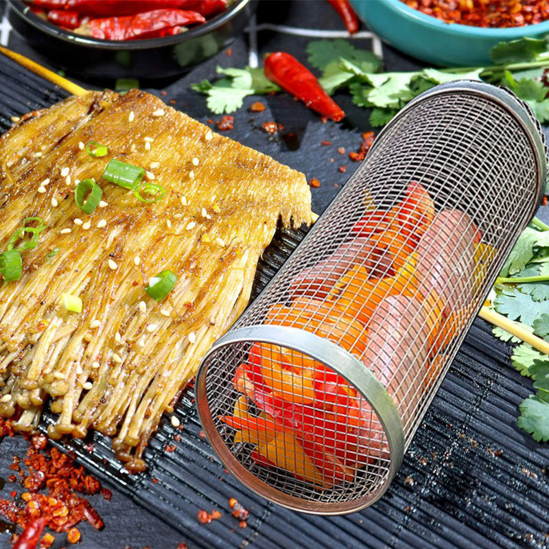 basket being filled with sliced peppers