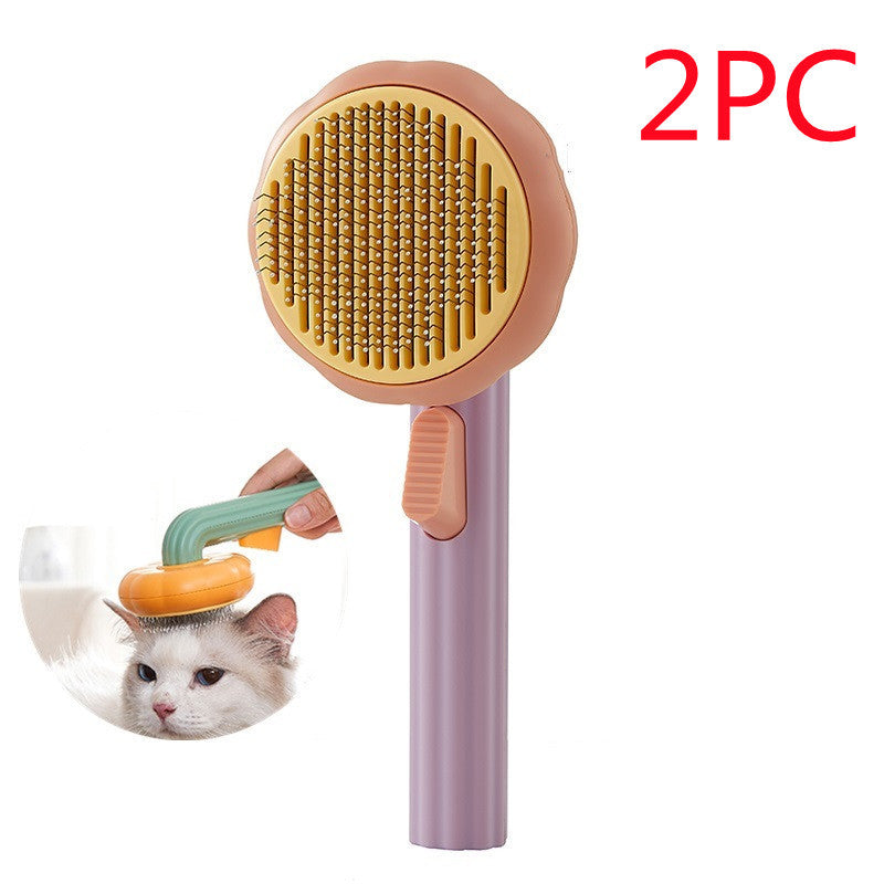New Pet Cat Brush – Self-Cleaning Steel Wire Comb for Shedding & Massage