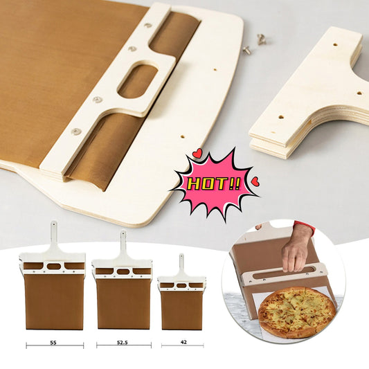 Sliding pizza peel made of wood
