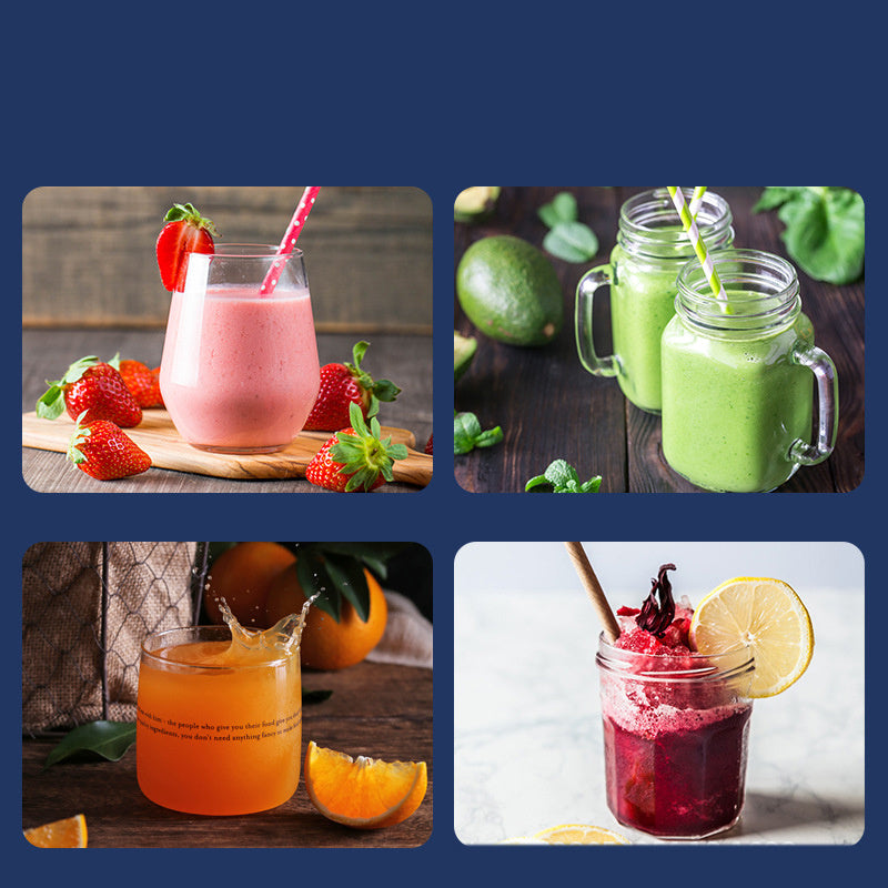Compact fruit blender with 6 blades

