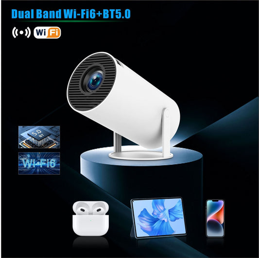 Projector showing movie on wall

