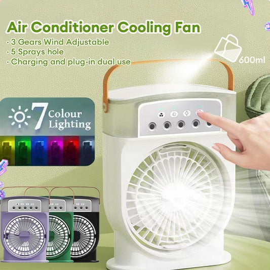 Front view of the portable USB air conditioner cooling fan
