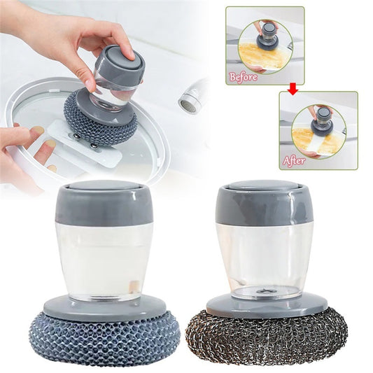  soap dispensing palm brush for kitchen cleaning
