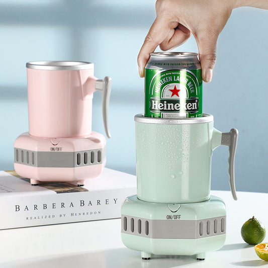  Mini cooling cup in white on desk