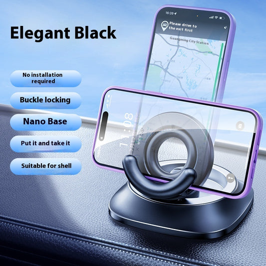 phone mounted on car dashboard
