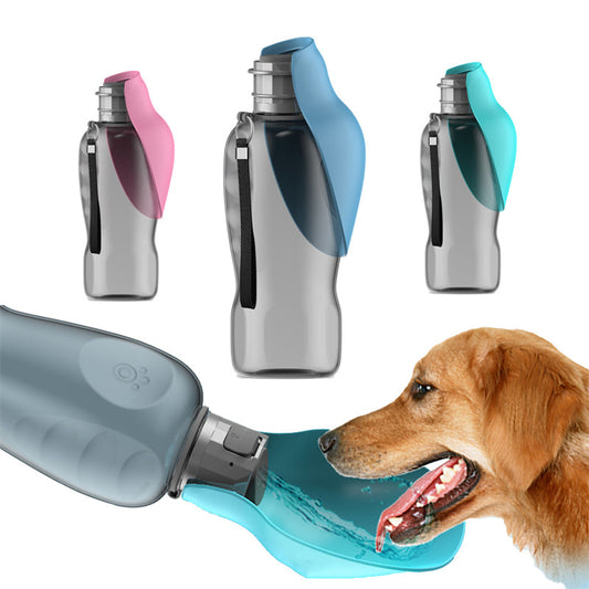 foldable dog water bottle with built-in bowl

